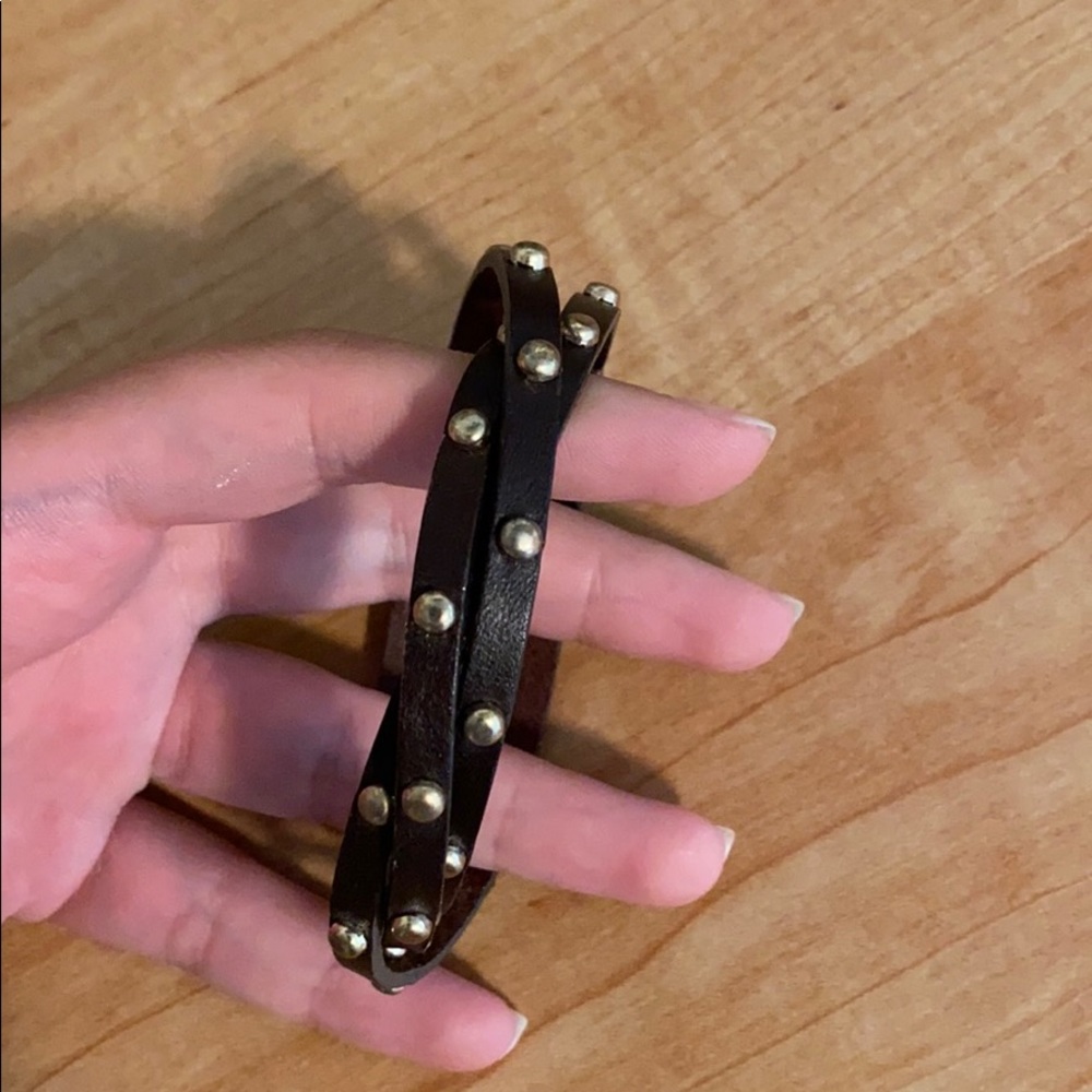 Wrap around leather studded bracelet